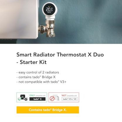 tado° Smart Radiator Thermostat X – Starter Kit with Bridge X, Heating Control via App and Smart Speaker (Alexa, Siri, Google Assistant), Save Heating Costs, DIY Installation  Amazon.co.uk: Home & Kitchen - Image 3