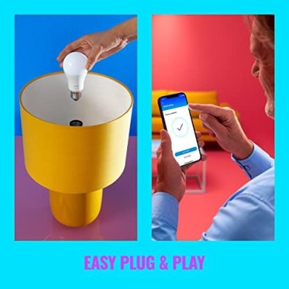 WiZ Smart Bulb, E27, 60W, Shades of White, Smart LED Connected WiFi Works with Alexa, Google Assistant & HomeKit, App Control for Home Indoor Lighting, Livingroom, Bedroom, Energy Monitoring, 2 Pack  Amazon.co.uk: Lighting - Image 3