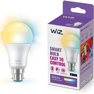 WiZ Tunable White [B22 Bayonet Cap] Smart Connected WiFi Light Bulb. 60W Warm to Cool White Light, App Control for Home Indoor Lighting, Livingroom, Bedroom.  Amazon.co.uk: Lighting