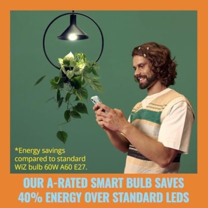 WiZ Ultra Efficient Smart LED Lamp, E27, Energy Efficiency Class A, Energy Saving, Automation and Smart Control via App/Voice via WLAN  Amazon.co.uk: Lighting - Image 5
