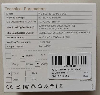 MOES ZigBee Smart Wall Light Switch No Neutral Wire Required, No Capacitor Needed, Smart Life Tuya Remote Control, Works with Alexa, Google Home, Tuya ZigBee Hub Required, 3 Gang, White  Amazon.co.uk: DIY & Tools - Image 8